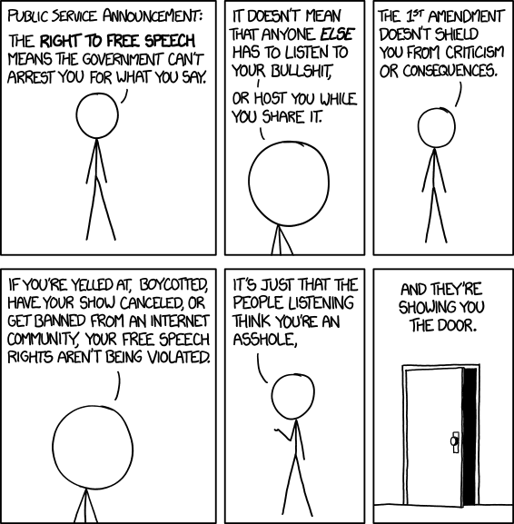 Free Speech (via xkcd)