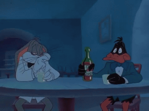 Bugs and Daffy Drinking