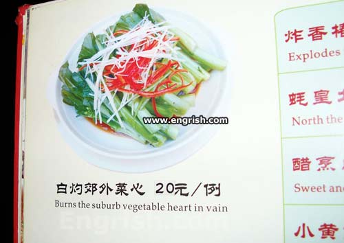 Burns the suburb vegetable heart in vain