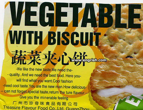 vegetable with biscuit
