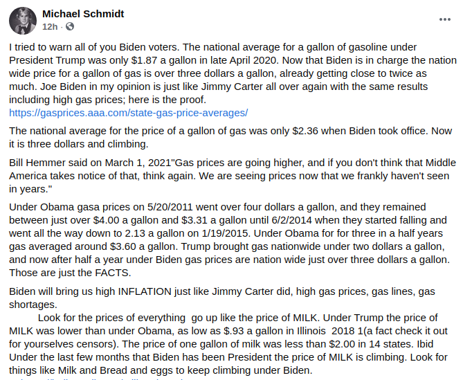 Michael E. Schmidt doesn't understand economics