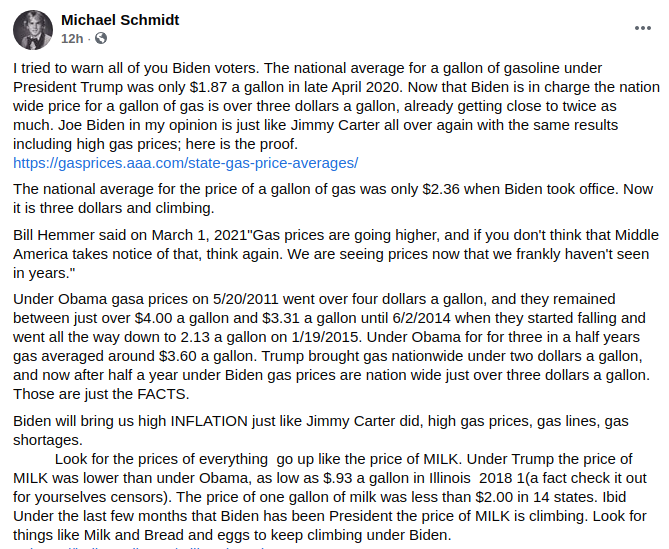 Michael E. Schmidt doesn't understand economics 