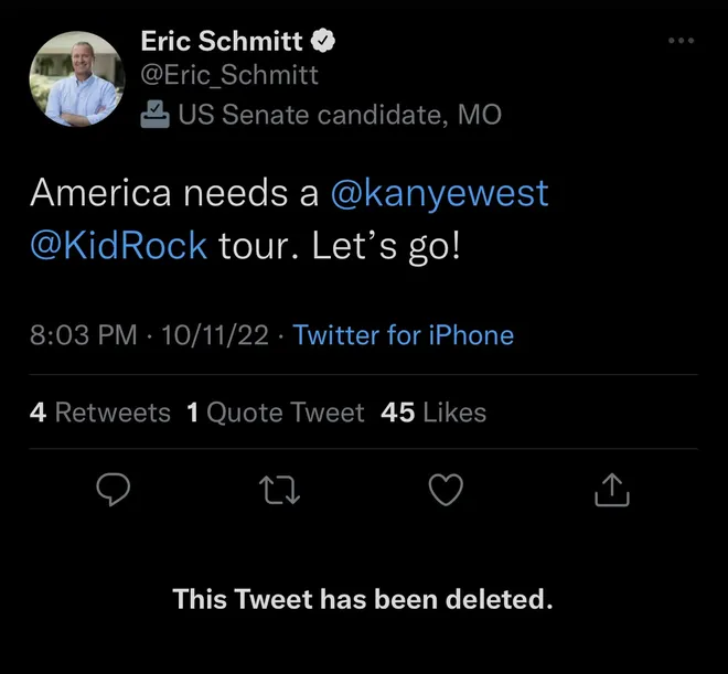 Eric Schmitt's Kanye Tweet