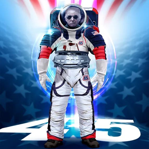 Trump playing spaceman