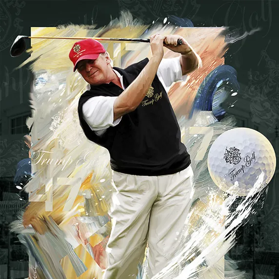Trump pretending to be a pro golfer