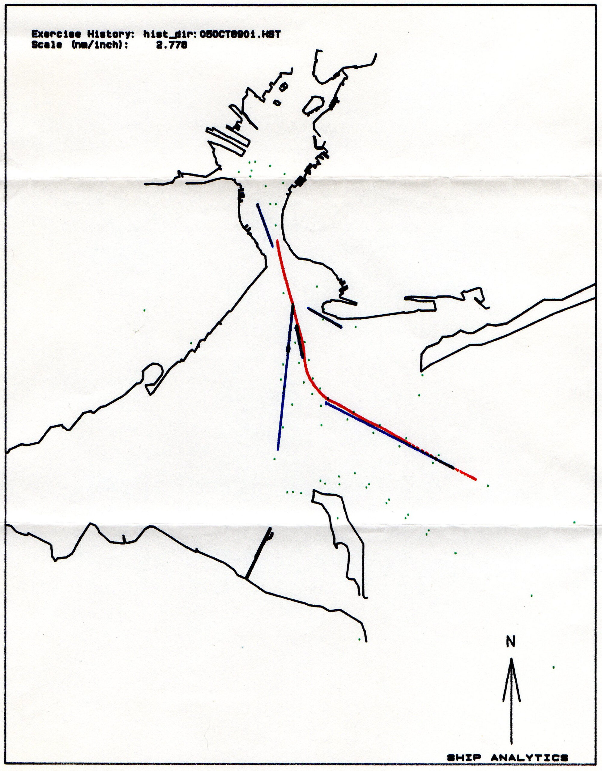 Ship Analytics: geoplot - Exercise History: hist_dir: 050CT8901.HST Scale (nm/inch): 2.778